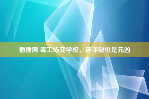插插网 毒工场变学校，环评缺位是元凶