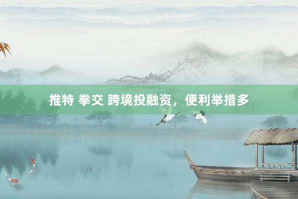 推特 拳交 跨境投融资，便利举措多