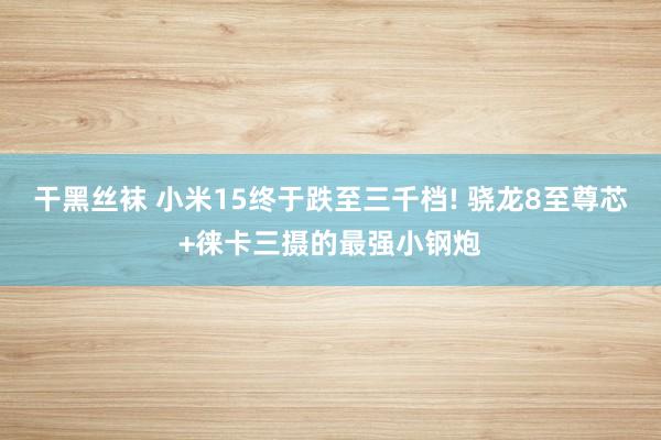 干黑丝袜 小米15终于跌至三千档! 骁龙8至尊芯+徕卡三摄的