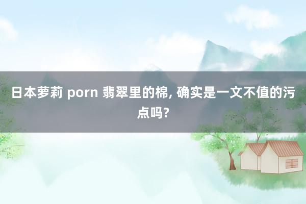 日本萝莉 porn 翡翠里的棉, 确实是一文不值的污点吗?