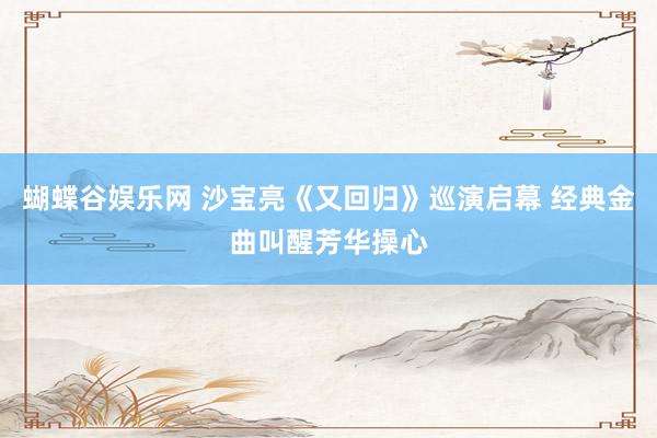 蝴蝶谷娱乐网 沙宝亮《又回归》巡演启幕 经典金曲叫醒芳华操心