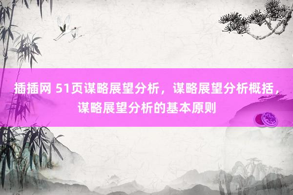 插插网 51页谋略展望分析，谋略展望分析概括，谋略展望分析的基本原则