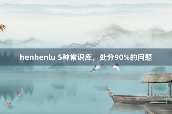 henhenlu 5种常识库，处分90%的问题