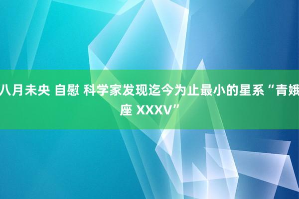 八月未央 自慰 科学家发现迄今为止最小的星系“青娥座 XXX